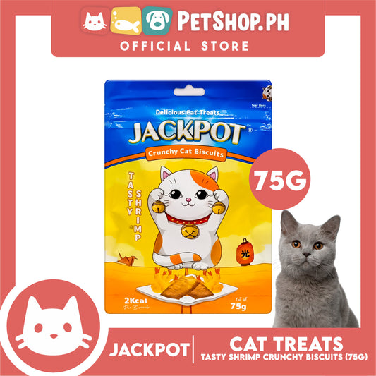 Jackpot Tasty Shrimp Crunchy Cat Biscuits Delicious Cat Treats 75g