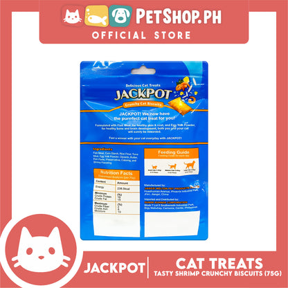 Jackpot Tasty Shrimp Crunchy Cat Biscuits Delicious Cat Treats 75g