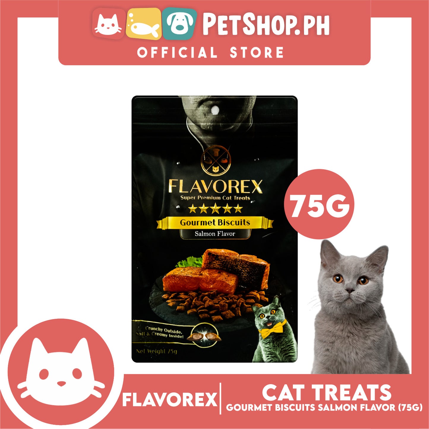 Flavorex Gourmet Biscuit (Salmon Flavor) Cat Treats 75g