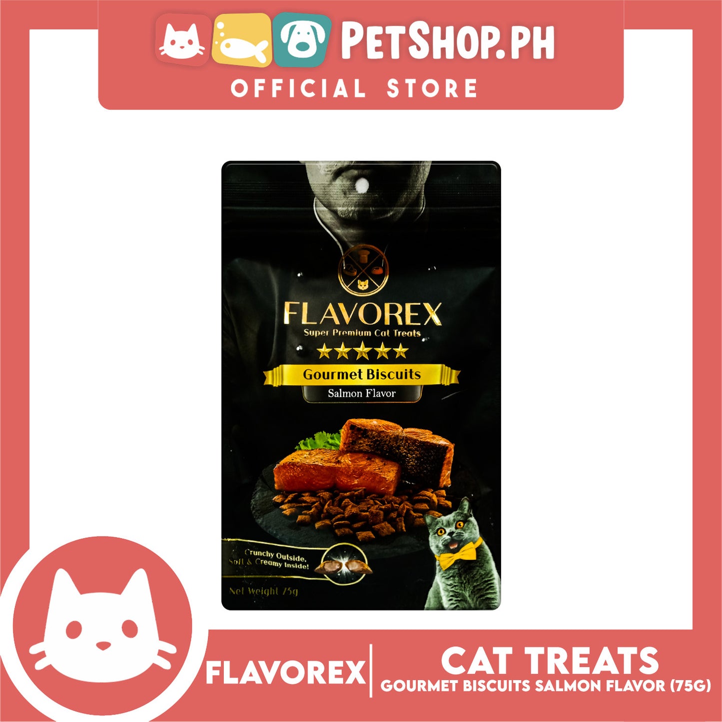 Flavorex Gourmet Biscuit (Salmon Flavor) Cat Treats 75g