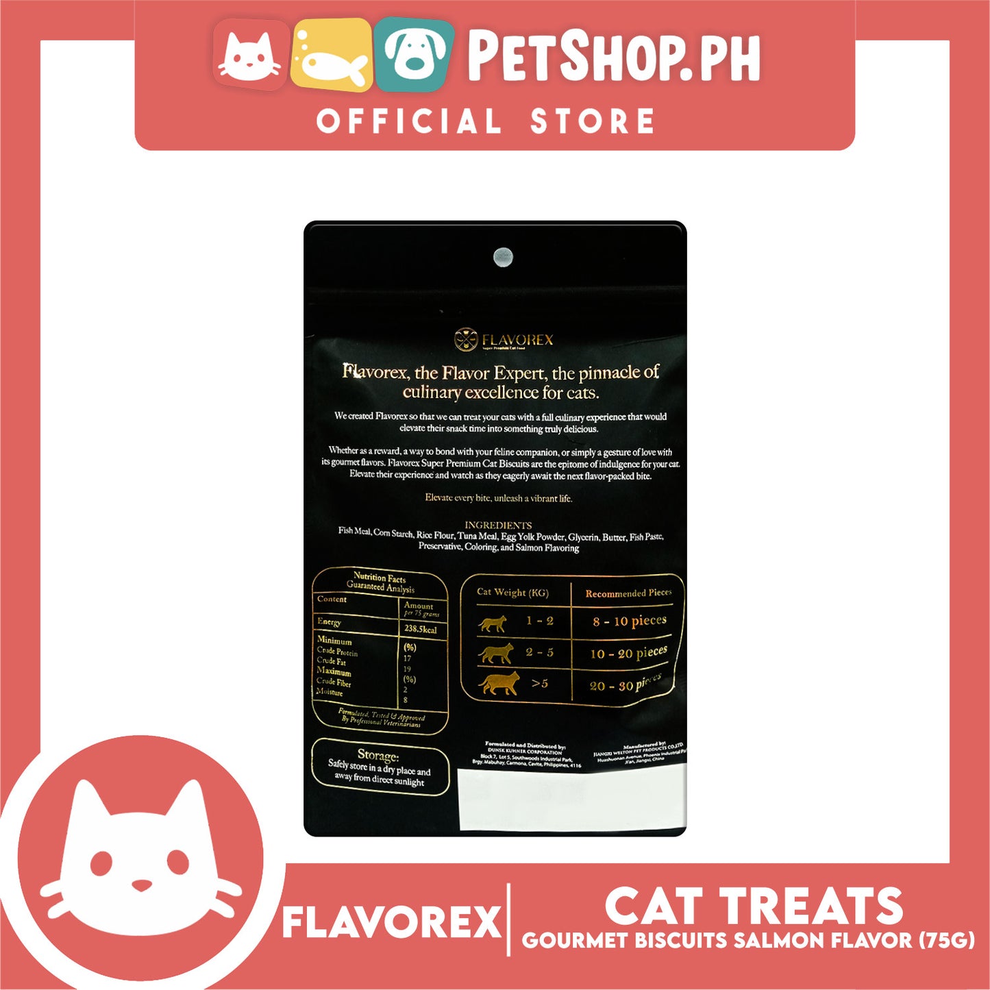 Flavorex Gourmet Biscuit (Salmon Flavor) Cat Treats 75g