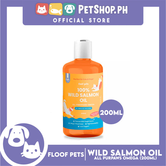 Floof Pets 100% Salmon Oil Oral Liquid Dietary Supplement 200ml