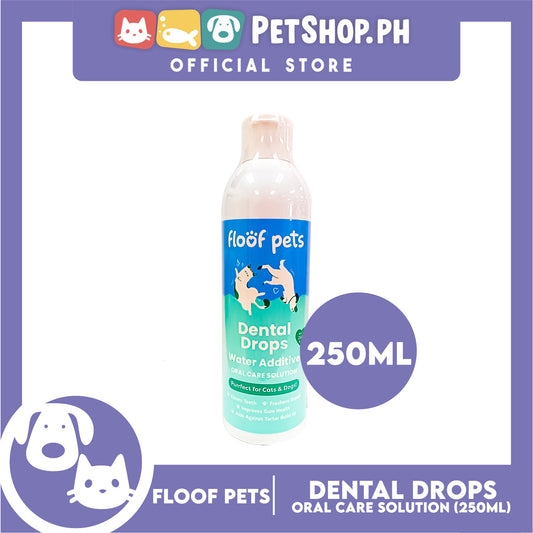 Floof Pets Dental Drops Water Additive Oral Care Solution for Cats and Dogs 250ml