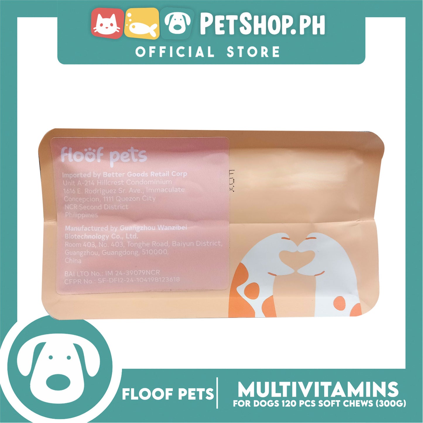 Floof Pets Dog Multivitamins All Furr One 8-in-1 Multi-Benefit Treat for All Ages 300g