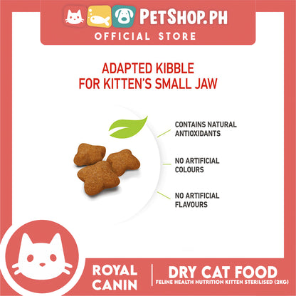 Royal Canin Kitten Sterilised 6 to 12 Months (2kg) Dry Cat Food - Feline Health Nutrition
