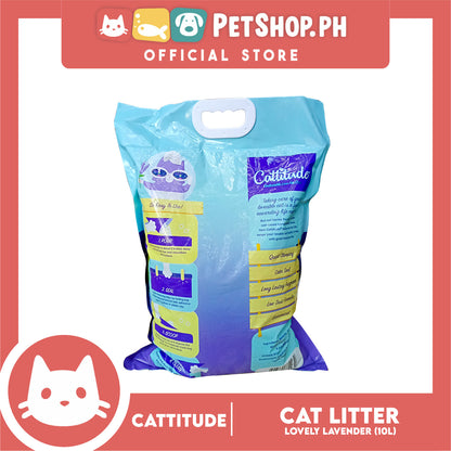 Cattitude Bentonite Cat Litter (Lovely Lavender) Quick Clumping 10 Liters