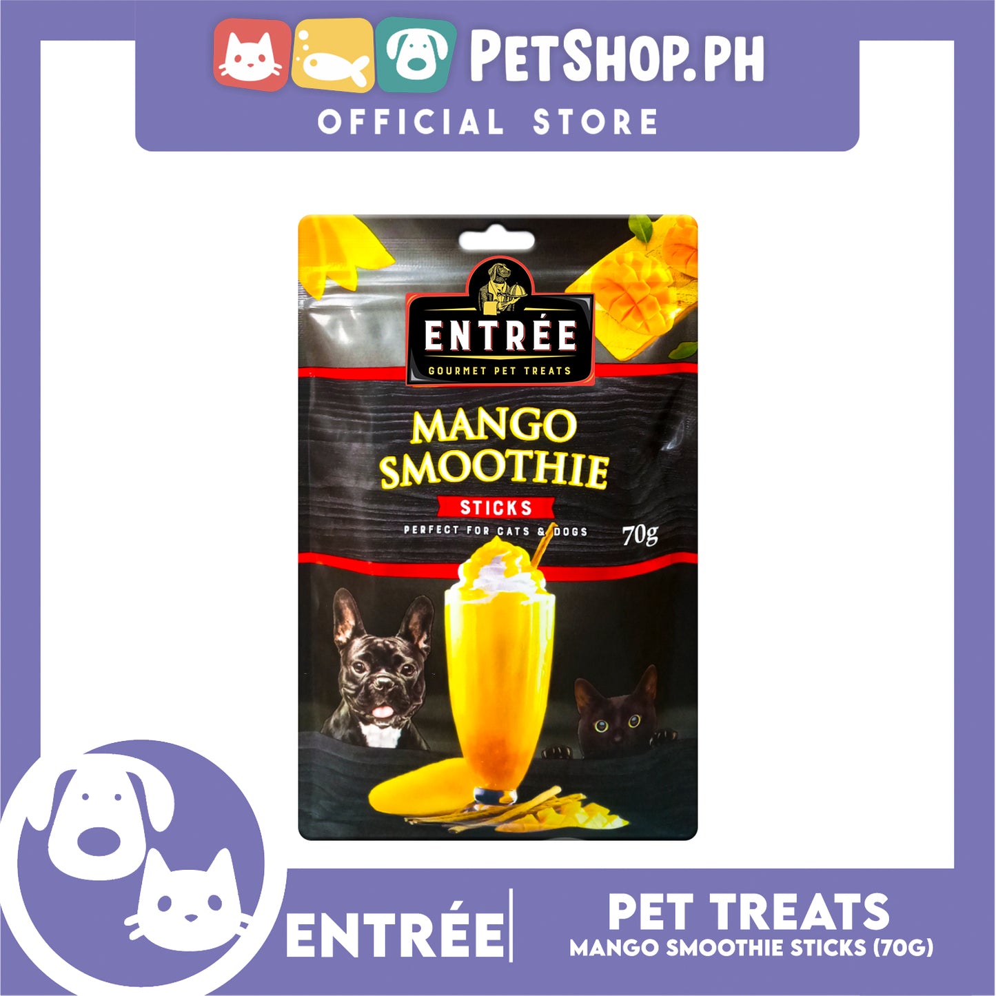 Entree Gourmet Mango Smoothie in Sticks Pet Treats 70g