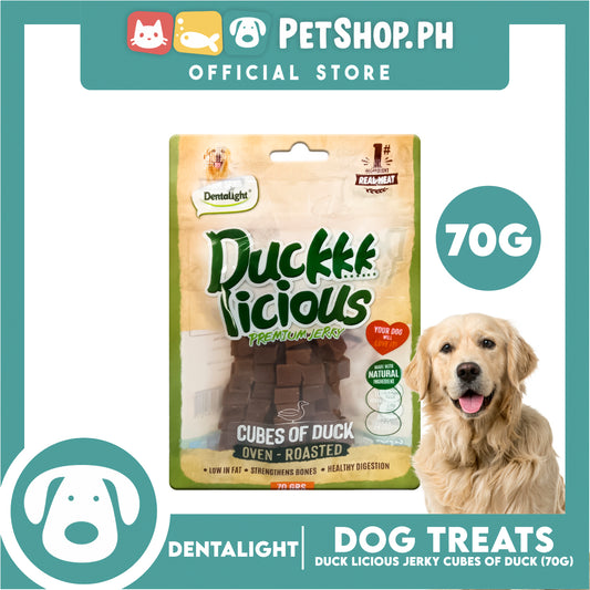 Dentalight Duck Licious Premium Jerky  (Cubes of Duck) Oven-roasted 70grams