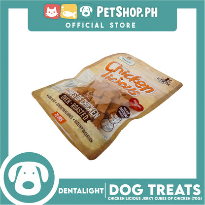 Dentalight Chicken Licious Premium Jerky  (Cubes of Chicken) Oven-roasted 70grams