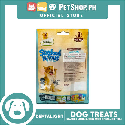 Dentalight Seafood Licious Premium Jerky  (Stick of Salmon) Oven-roasted 70grams