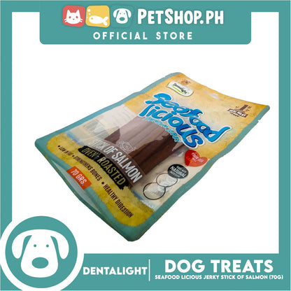 Dentalight Seafood Licious Premium Jerky  (Stick of Salmon) Oven-roasted 70grams