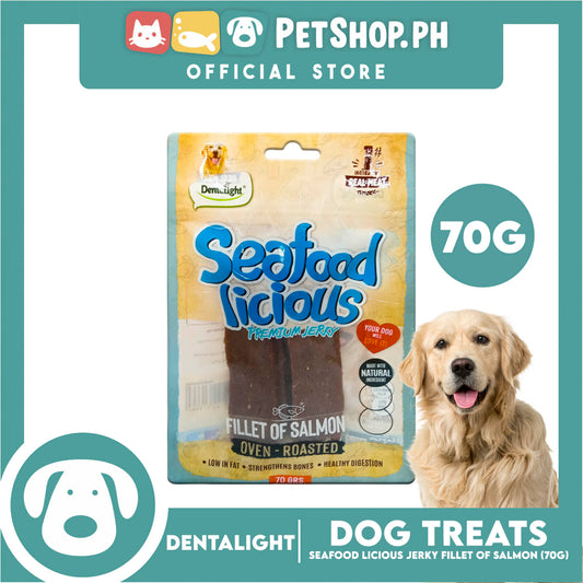 Dentalight Seafood Licious Premium Jerky  (Fillet of Salmon) Oven-roasted 70grams