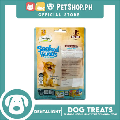 Dentalight Seafood Licious Premium Jerky  (Strip of Salmon) Oven-roasted 70grams