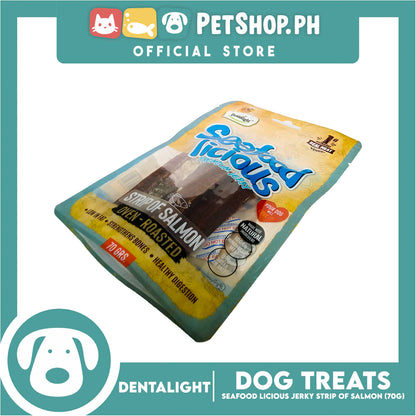 Dentalight Seafood Licious Premium Jerky  (Strip of Salmon) Oven-roasted 70grams