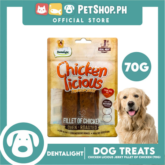 Dentalight Chicken Licious Premium Jerky  (Fillet of Chicken) Oven-roasted 70grams