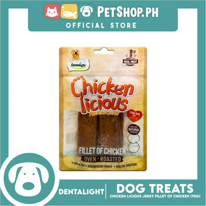 Dentalight Chicken Licious Premium Jerky  (Fillet of Chicken) Oven-roasted 70grams