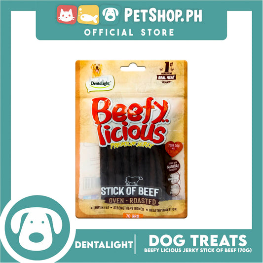 Dentalight Beefy Licious Premium Jerky  (Stick of Beef) Oven-roasted 70grams