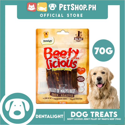Dentalight Beefy Licious Premium Jerky (Fillet of Wagyu Beef) Oven-roasted 70grams