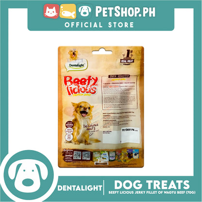 Dentalight Beefy Licious Premium Jerky (Fillet of Wagyu Beef) Oven-roasted 70grams