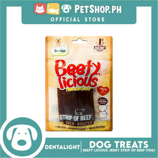 Dentalight Beefy Licious Premium Jerky  (Strip of Beef) Oven-roasted 70grams