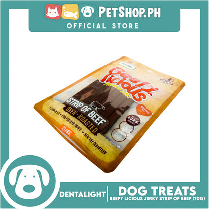 Dentalight Beefy Licious Premium Jerky  (Strip of Beef) Oven-roasted 70grams