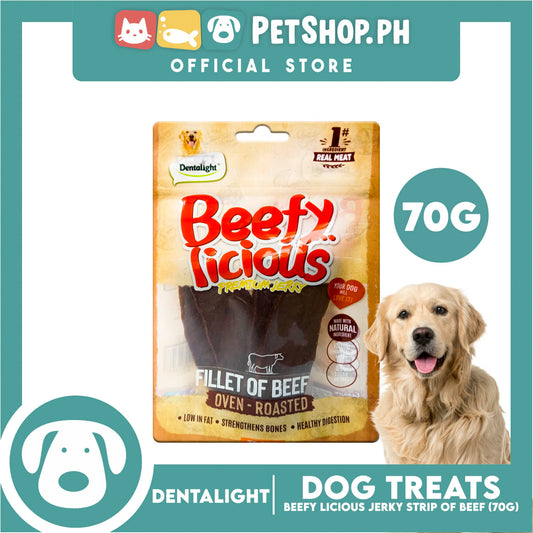 Dentalight Beefy Licious Premium Jerky  (Fillet of Beef) Oven-roasted 70grams