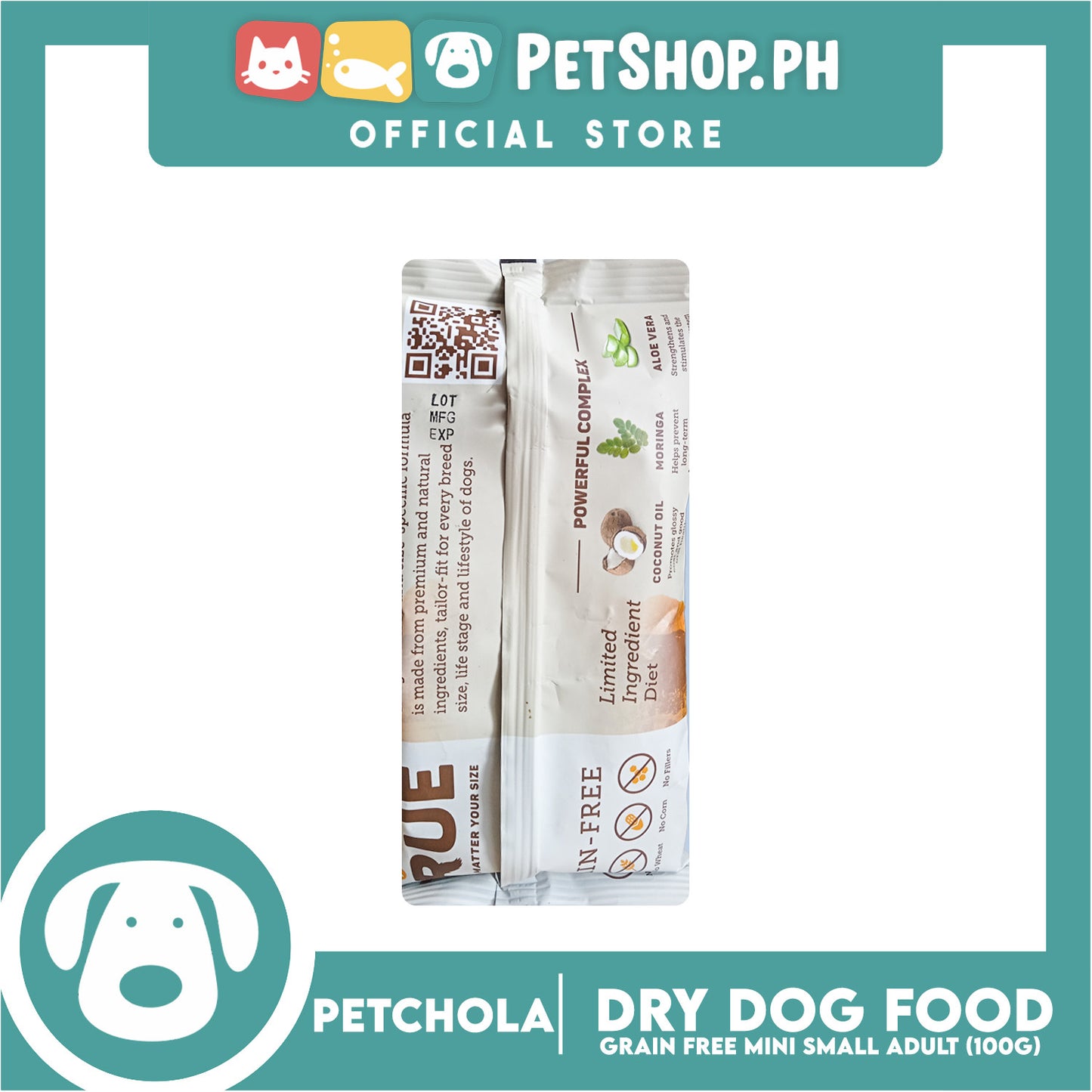 Petchola True Grain Free Dry Dog Food Mini / Small Adult 100g