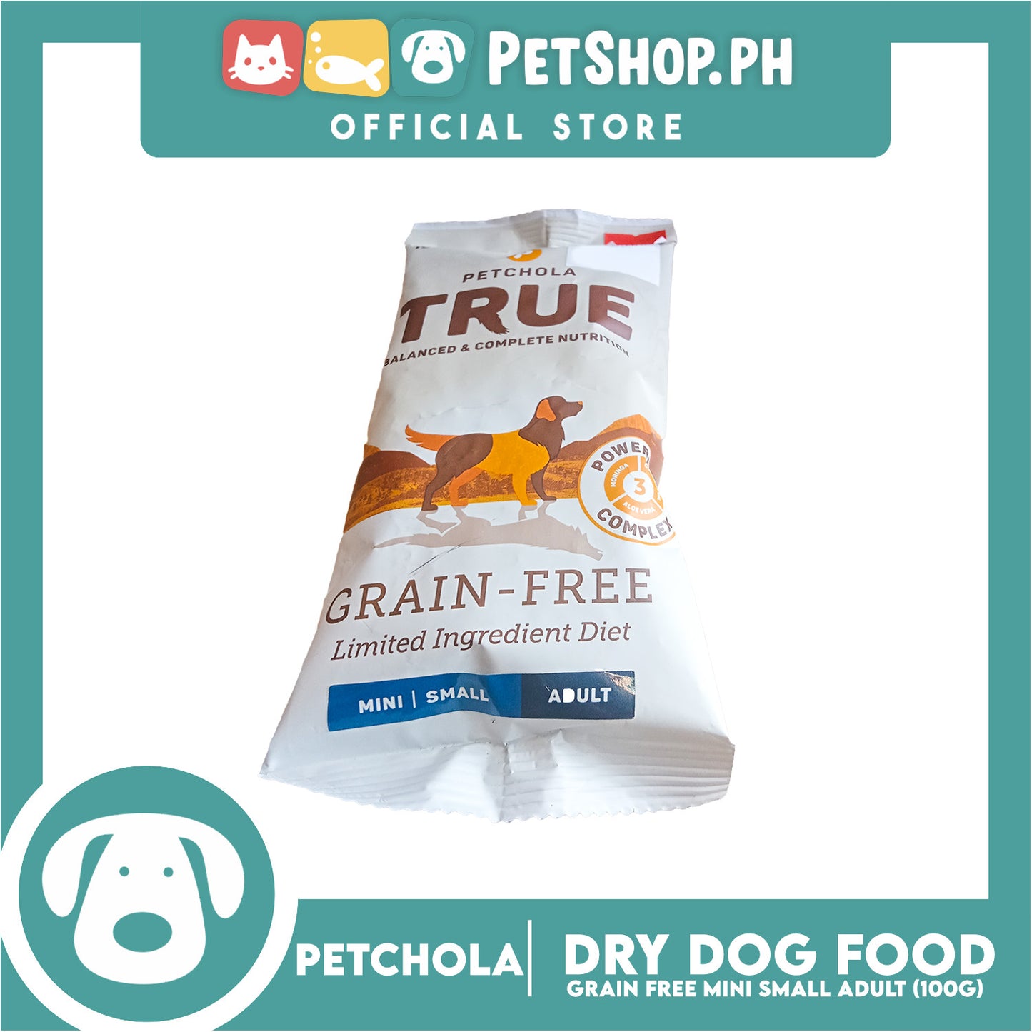 Petchola True Grain Free Dry Dog Food Mini / Small Adult 100g