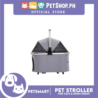 Pet Stroller / Carrier Four Wheel Foldable Stroller for Pet Cat and  Dog (Light Gray) PC700
