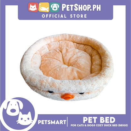 Pet Bed Soft and Comfortable Sleeping Bed (Beige) Duck Design for Cats and Dogs