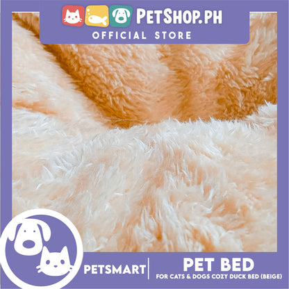 Pet Bed Soft and Comfortable Sleeping Bed (Beige) Duck Design for Cats and Dogs