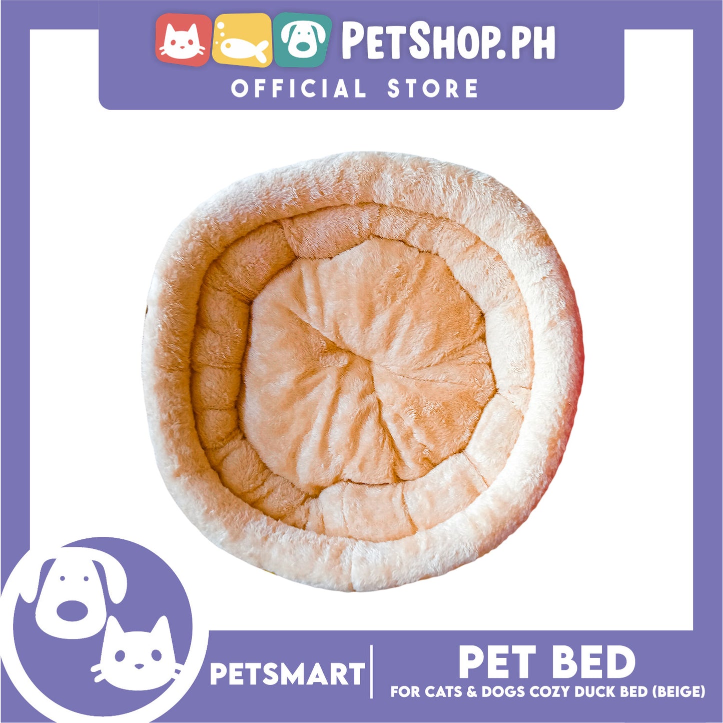 Pet Bed Soft and Comfortable Sleeping Bed (Beige) Duck Design for Cats and Dogs