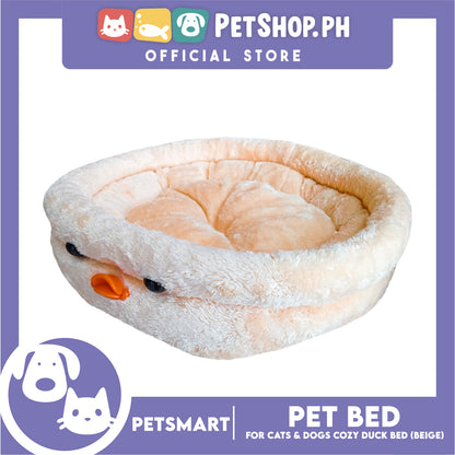 Pet Bed Soft and Comfortable Sleeping Bed (Beige) Duck Design for Cats and Dogs