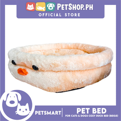 Pet Bed Soft and Comfortable Sleeping Bed (Beige) Duck Design for Cats and Dogs