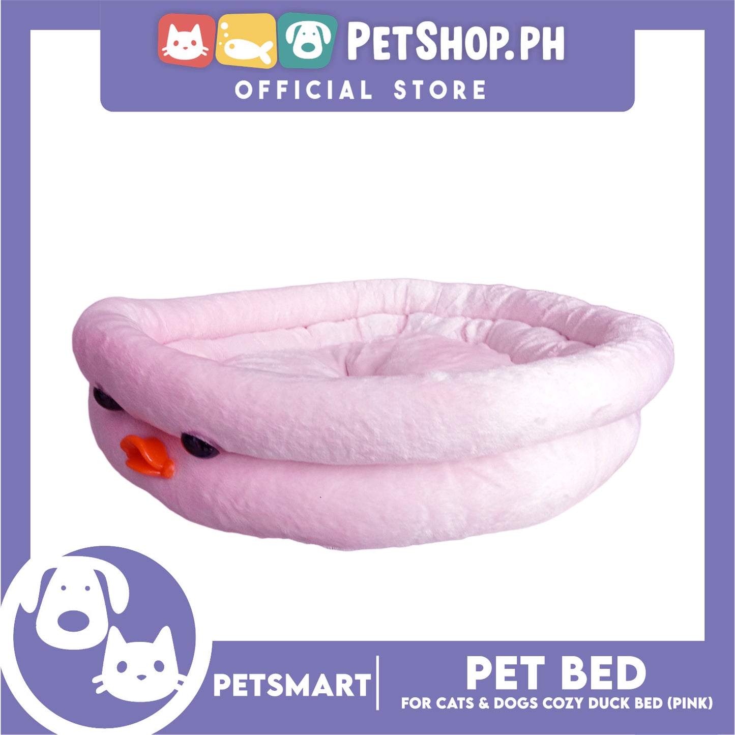 Pet Bed Soft and Comfortable Sleeping Bed (Pink) Duck Design for Cats and Dogs