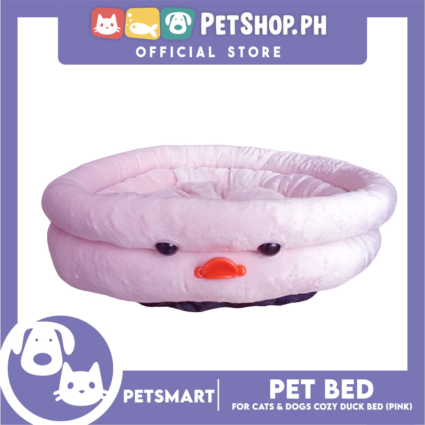 Pet Bed Soft and Comfortable Sleeping Bed (Pink) Duck Design for Cats and Dogs