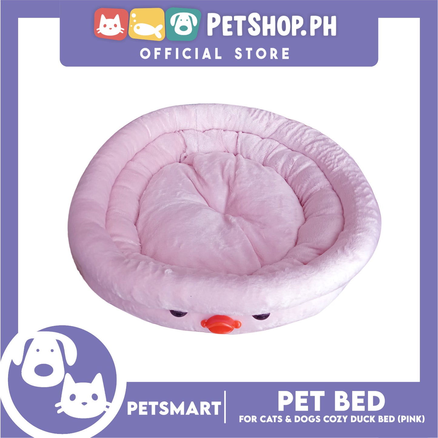 Pet Bed Soft and Comfortable Sleeping Bed (Pink) Duck Design for Cats and Dogs