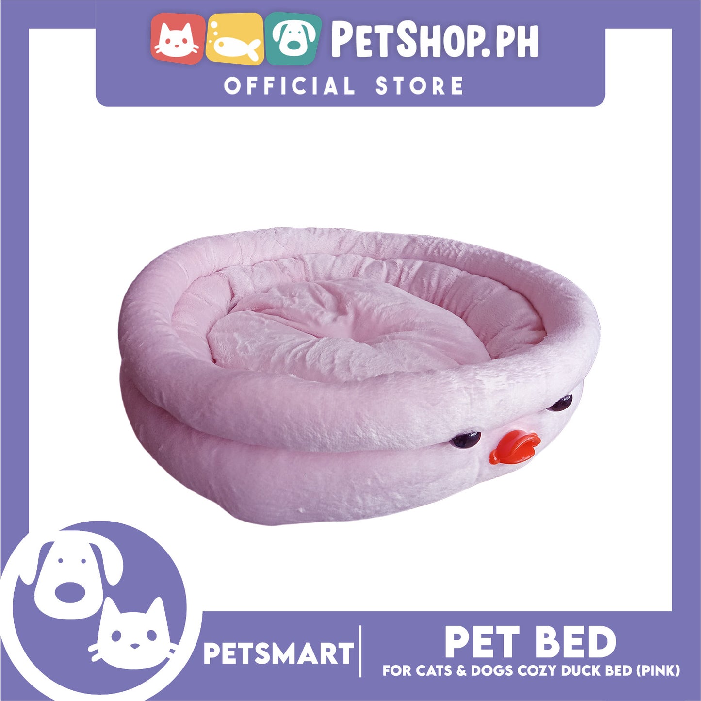 Pet Bed Soft and Comfortable Sleeping Bed (Pink) Duck Design for Cats and Dogs