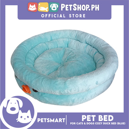 Pet Bed Soft and Comfortable Sleeping Bed (Blue) Duck Design for Cats and Dogs