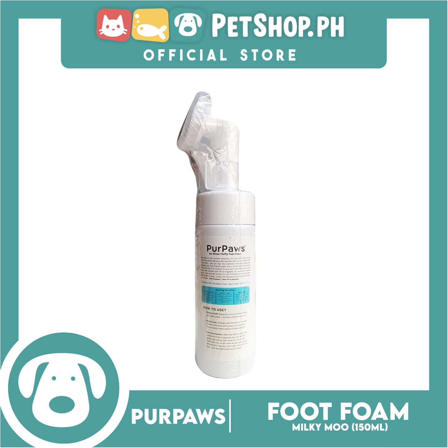 PurPaws Milky Moo Clean My Paws Foam 150ml