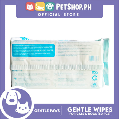 Gentle Paws Gentle Wipes Natural Pet Cleaning Wipes 80pcs