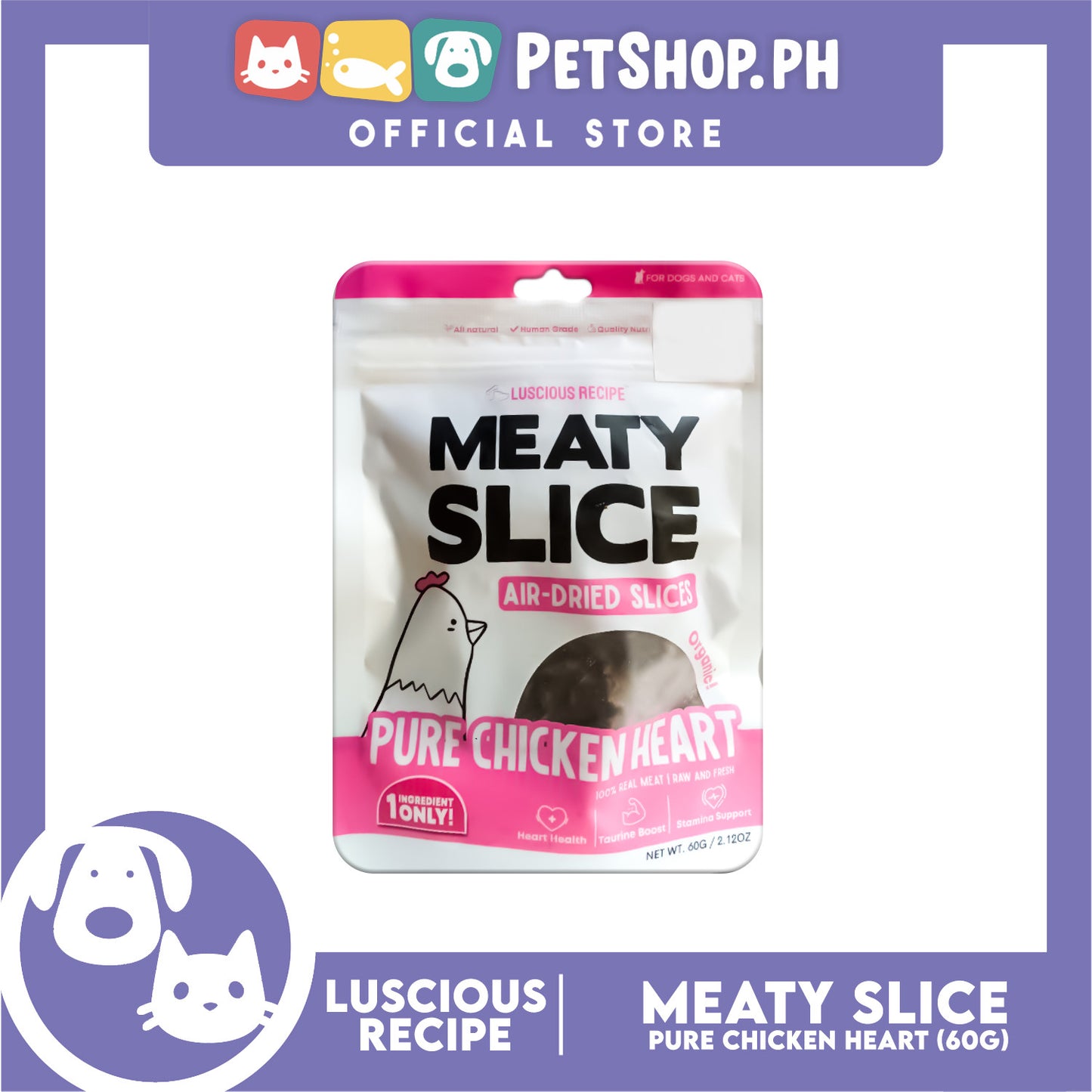 Luscious Recipe Meaty Slice Air Dried Slice (Pure Chicken Liver) Pet Treats 60g