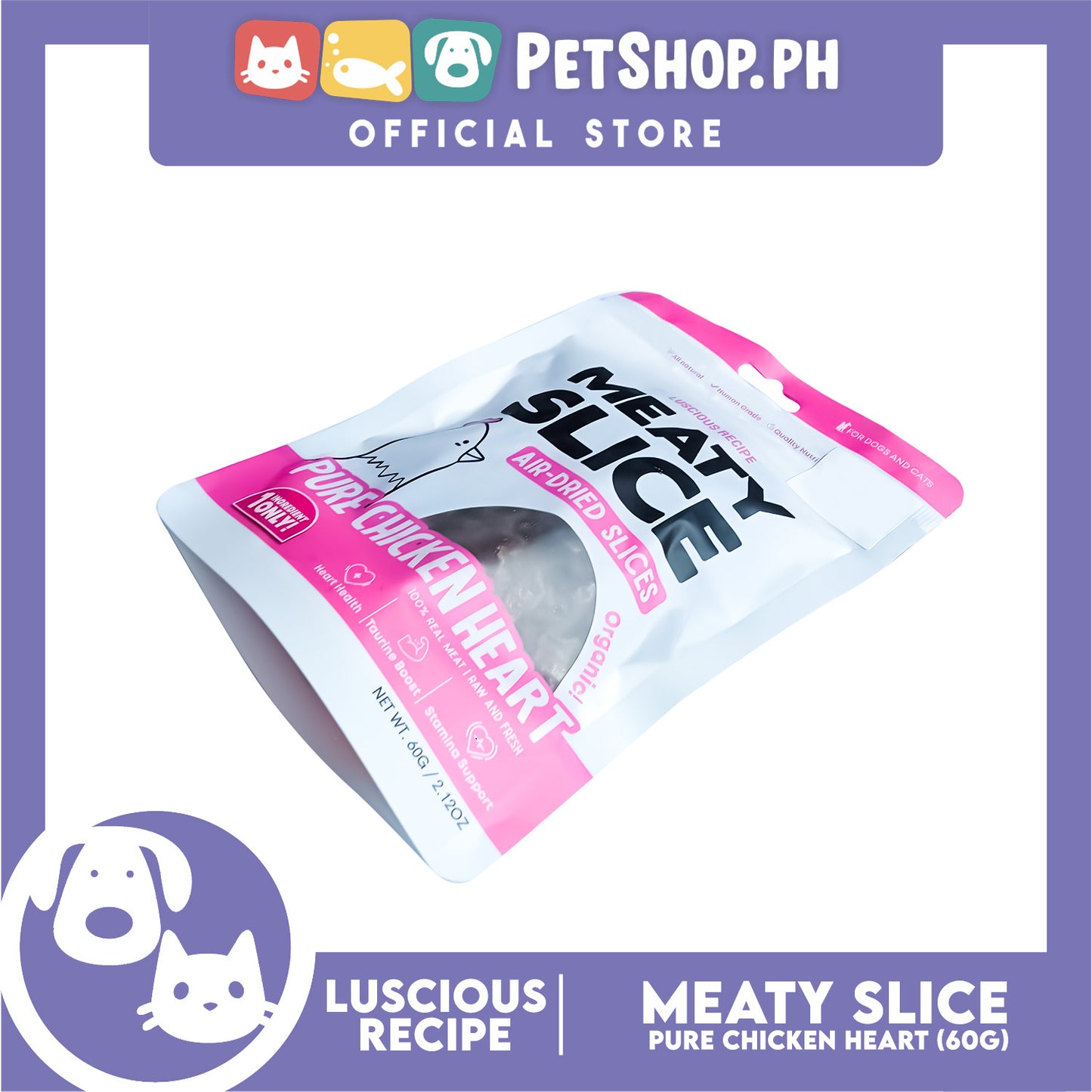 Luscious Recipe Meaty Slice Air Dried Slice (Pure Chicken Liver) Pet Treats 60g