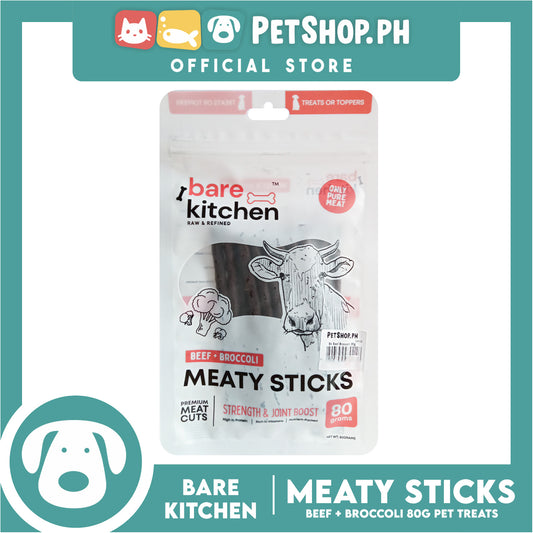 Bare Kitchen Premium Beef Broccoli Meaty Sticks Dog Food 80g