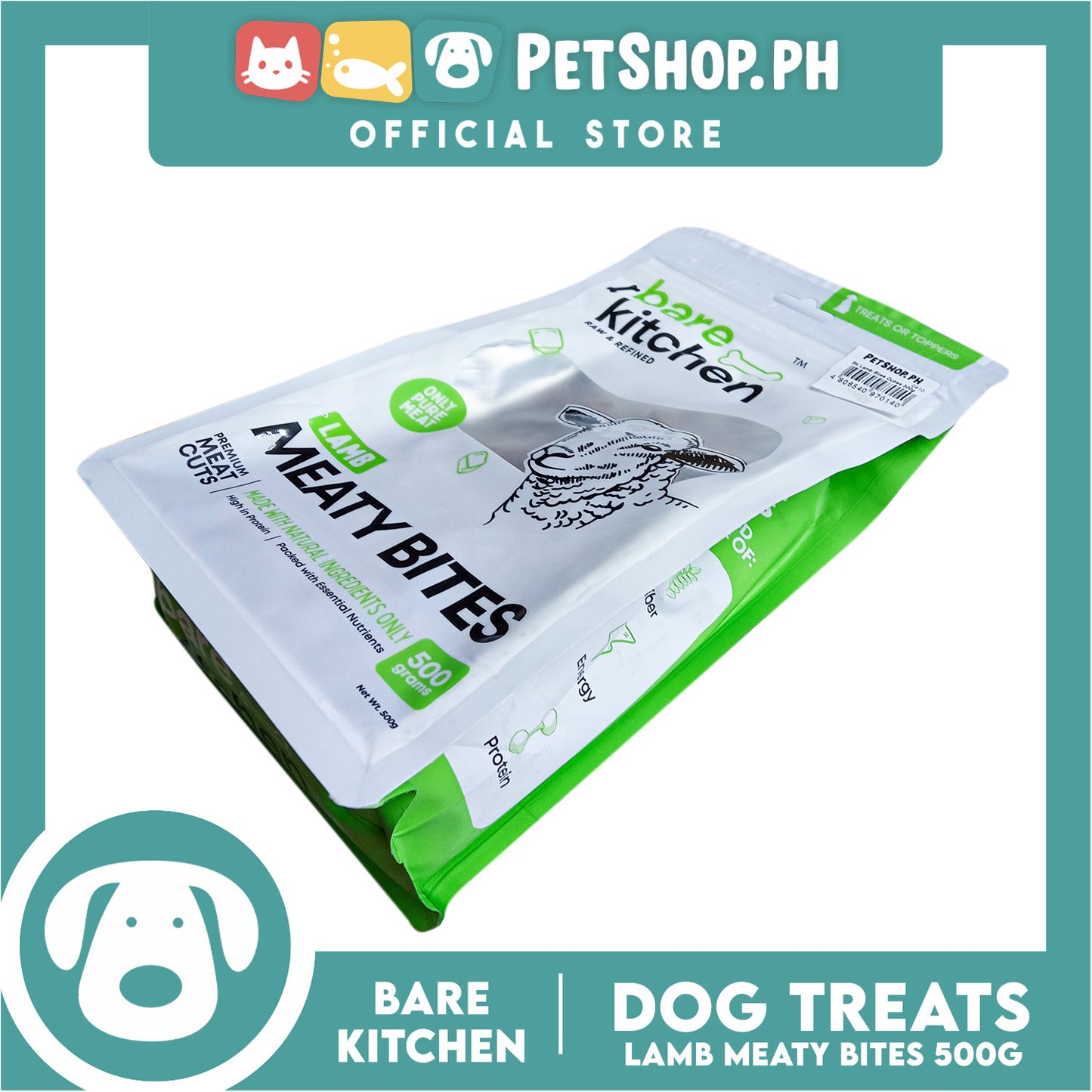 Bare Kitchen Meaty Bites (Lamb) Cubes Pet Treats 500g