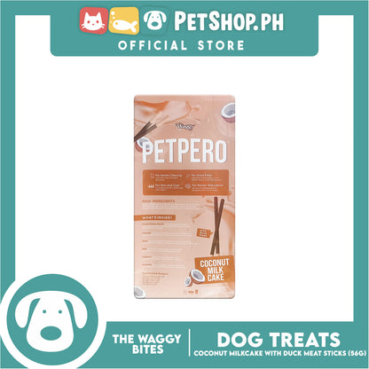The Waggy Bites - Petpero Chewy Dental Sticks For Dogs (Coconut and Duck) 56g