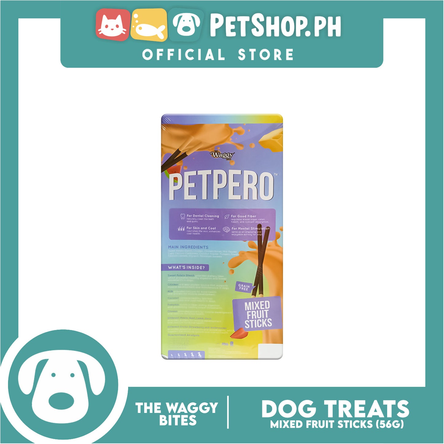 The Waggy Bites - Petpero Chewy Dental Sticks For Dogs (Mixed) 56g