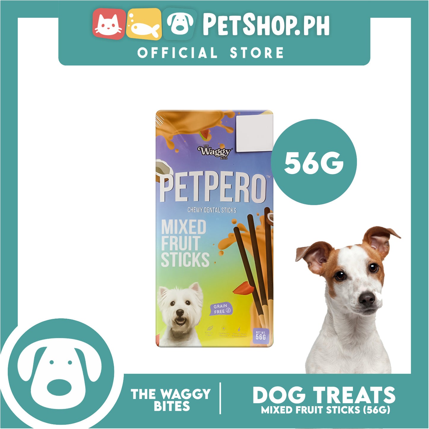 The Waggy Bites - Petpero Chewy Dental Sticks For Dogs (Mixed) 56g