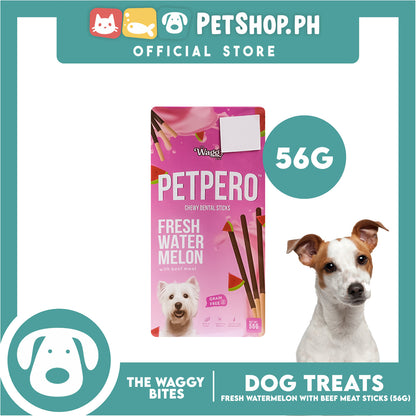 The Waggy Bites - Petpero Chewy Dental Sticks For Dogs (Watermelon and Beef) 56g