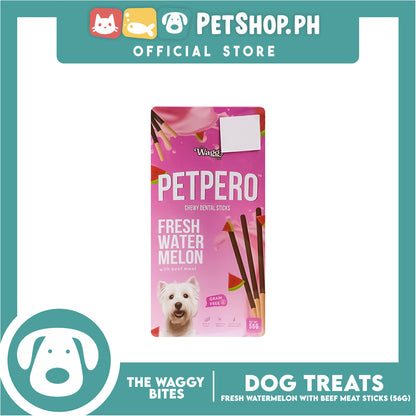The Waggy Bites - Petpero Chewy Dental Sticks For Dogs (Watermelon and Beef) 56g
